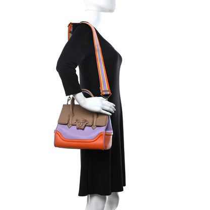 Versace Calfskin Medium Palazzo Empire Bag Purple Orange Tan 2 of 12