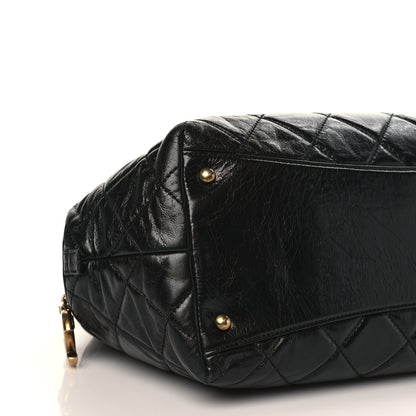 Chanel Glazed Calfskin Castle Rock Bowling Bag Black 8 of 10