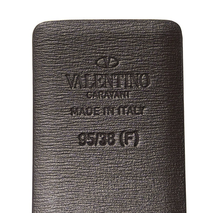 Valentino Garavani Glossy Calfskin VLogo Reversible 40mm Belt 95 38 Dark Beige Burgundy 5 of 5