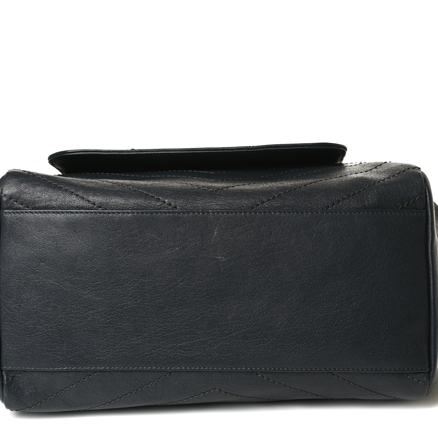 Vintage Lambskin Chevron Monogram Medium Nolita Dark Smog