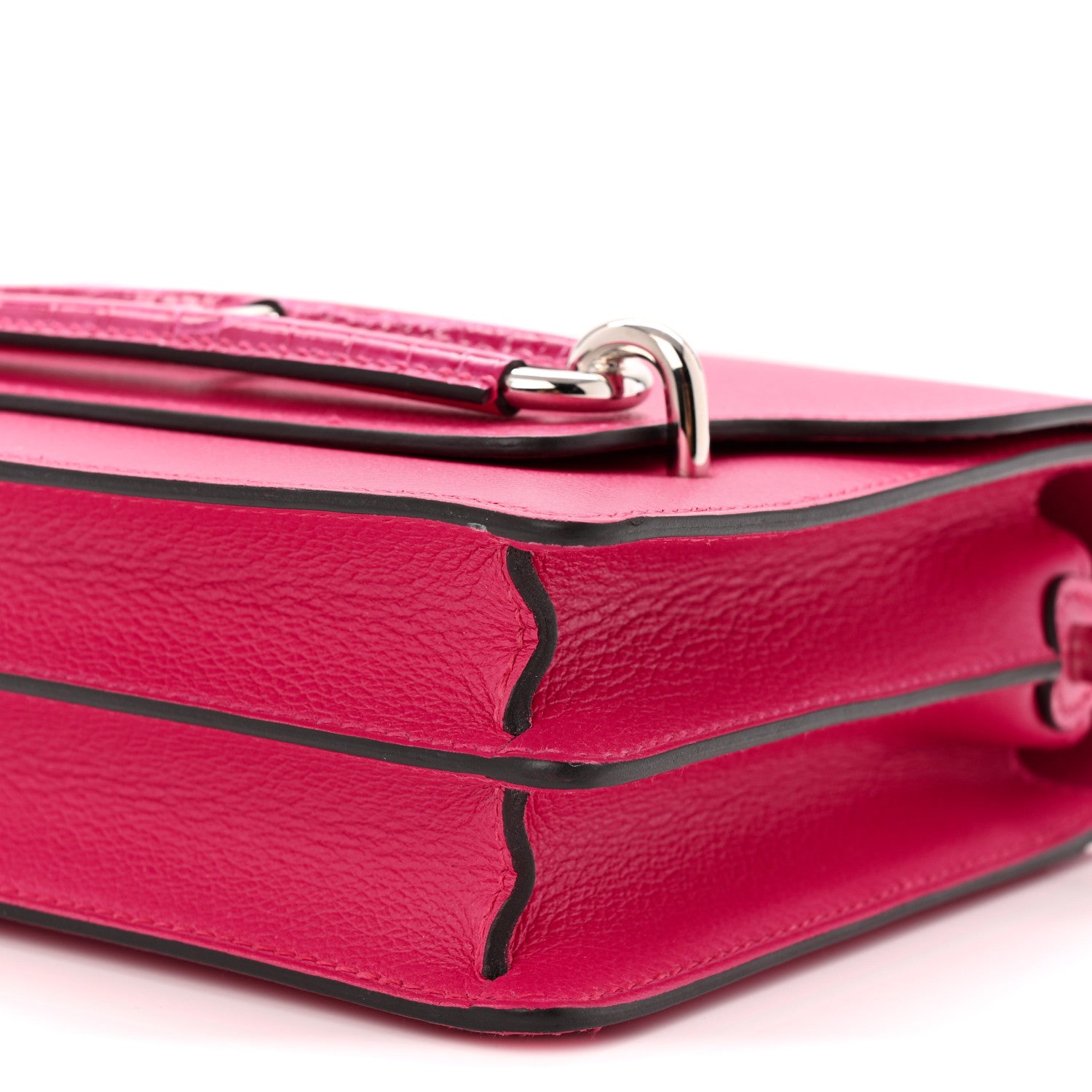 Hermes Evercolor Matte Alligator Mini Touch Sac Roulis Rose Mexico 10 of 12