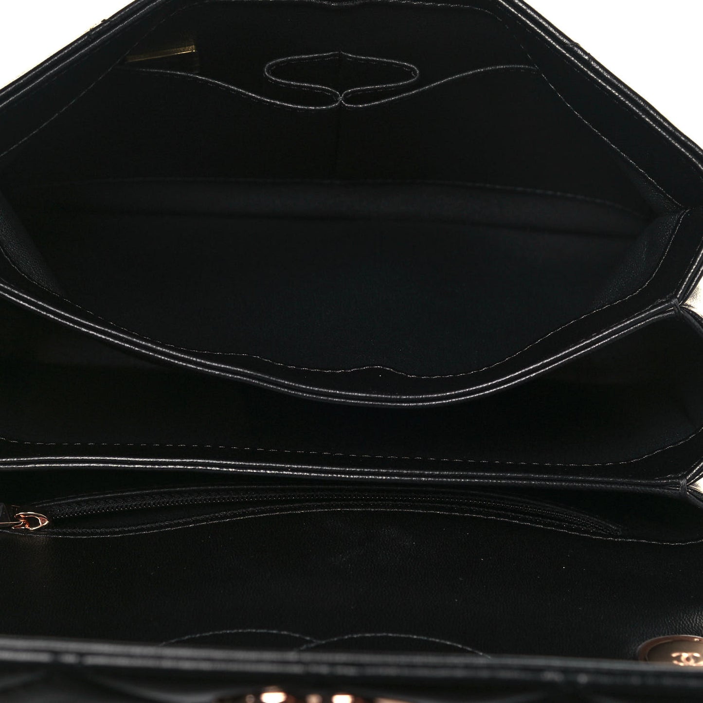 Lambskin Quilted Small Trendy CC Dual Handle Flap Bag Black