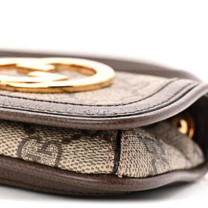 Gucci GG Supreme Monogram Textured Dollar Calfskin Blondie Card Case Wallet with Strap Beige Ebony New Acero 10 of 10