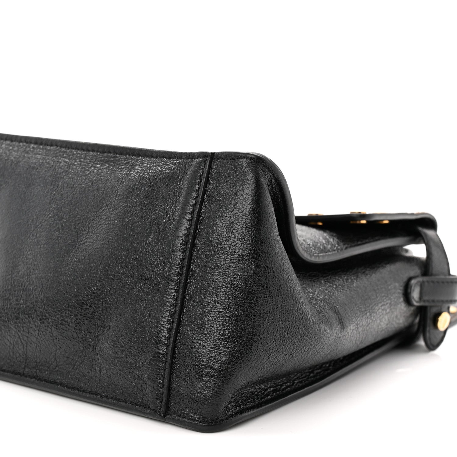 Fendi Agnello Old Shine Vitello Go Rain Small Flip Tote Black Marrone 9 of 9