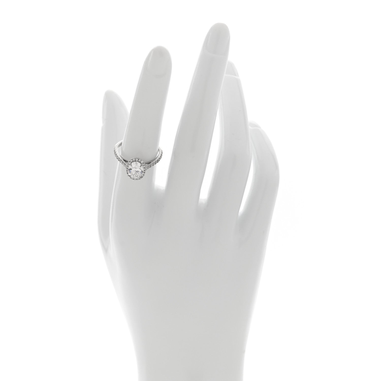 Tiffany Platinum Diamond 1.52ct Oval Cut Soleste Engagement Ring 52 6 2 of 5