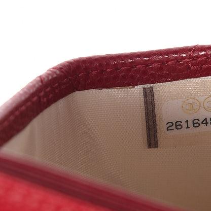 Chanel Caviar Quilted Card Holder Dark Pink 8 of 9