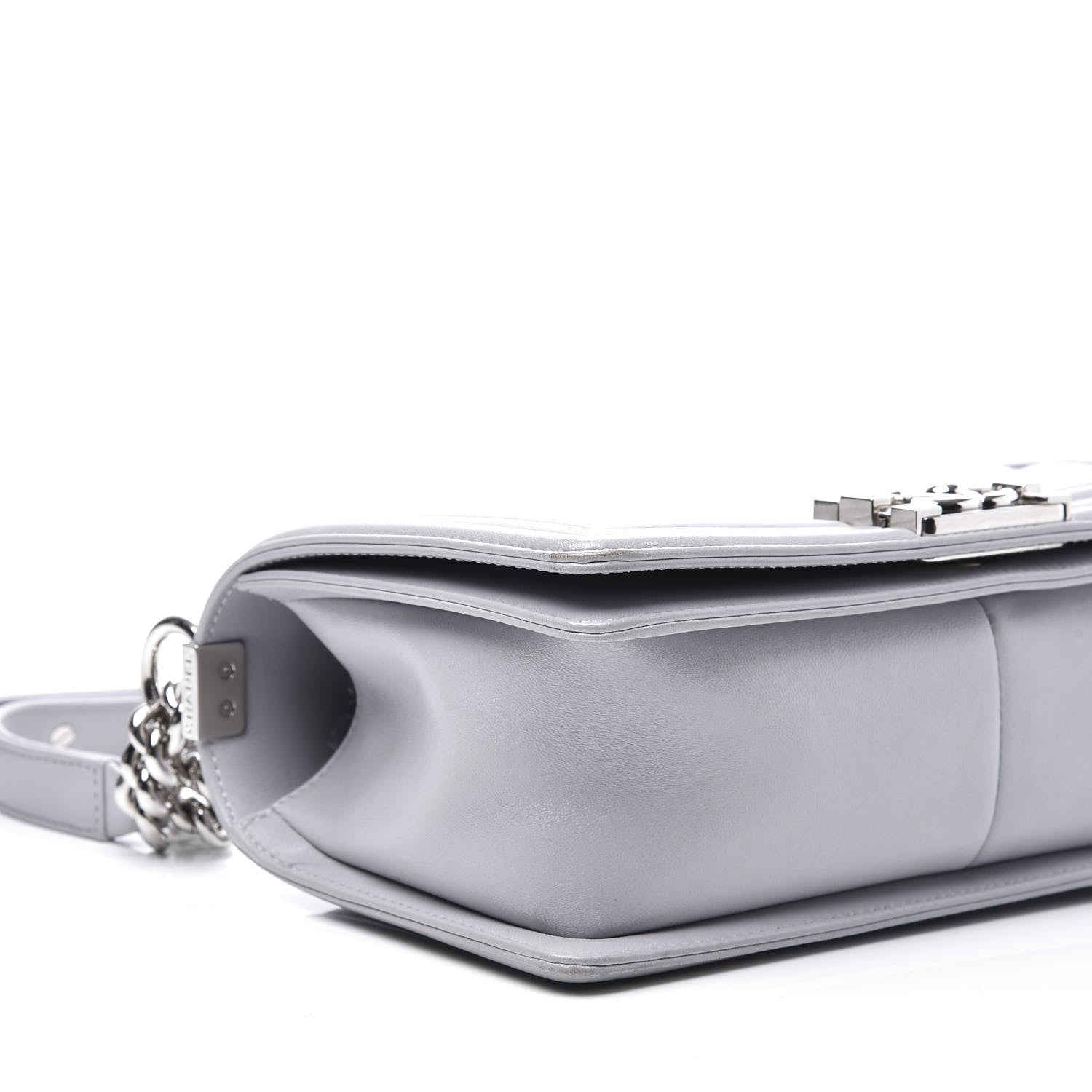 Chanel Calfskin Quilted Medium Boy Flap Light Grey 8 of 10