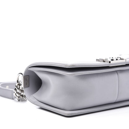 Chanel Calfskin Quilted Medium Boy Flap Light Grey 8 of 10