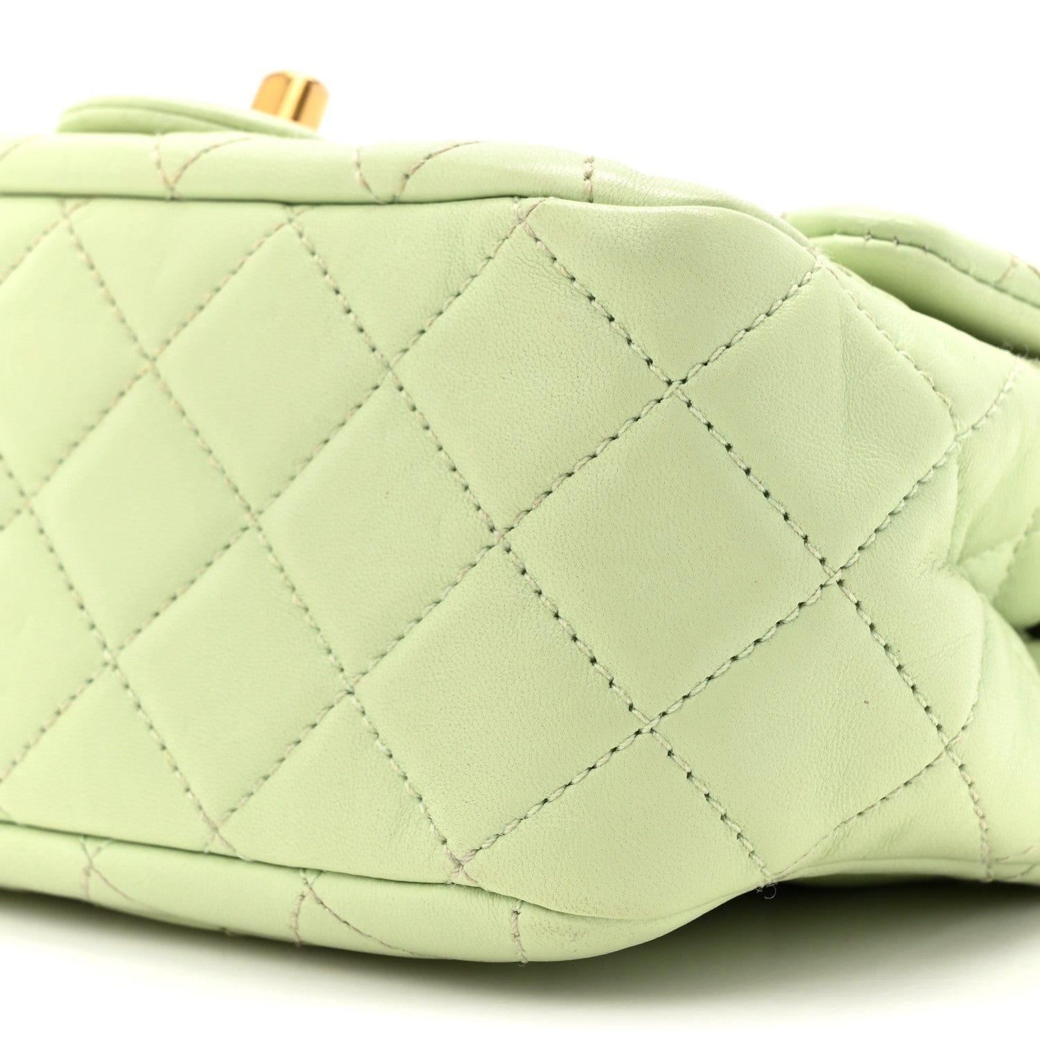 Chanel Lambskin Quilted Mini Pearl Crush Flap Light Green 9 of 16