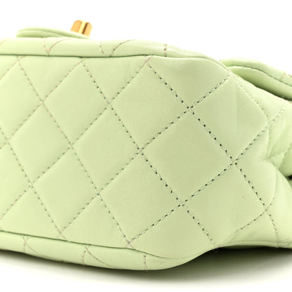 Chanel Lambskin Quilted Mini Pearl Crush Flap Light Green 9 of 16