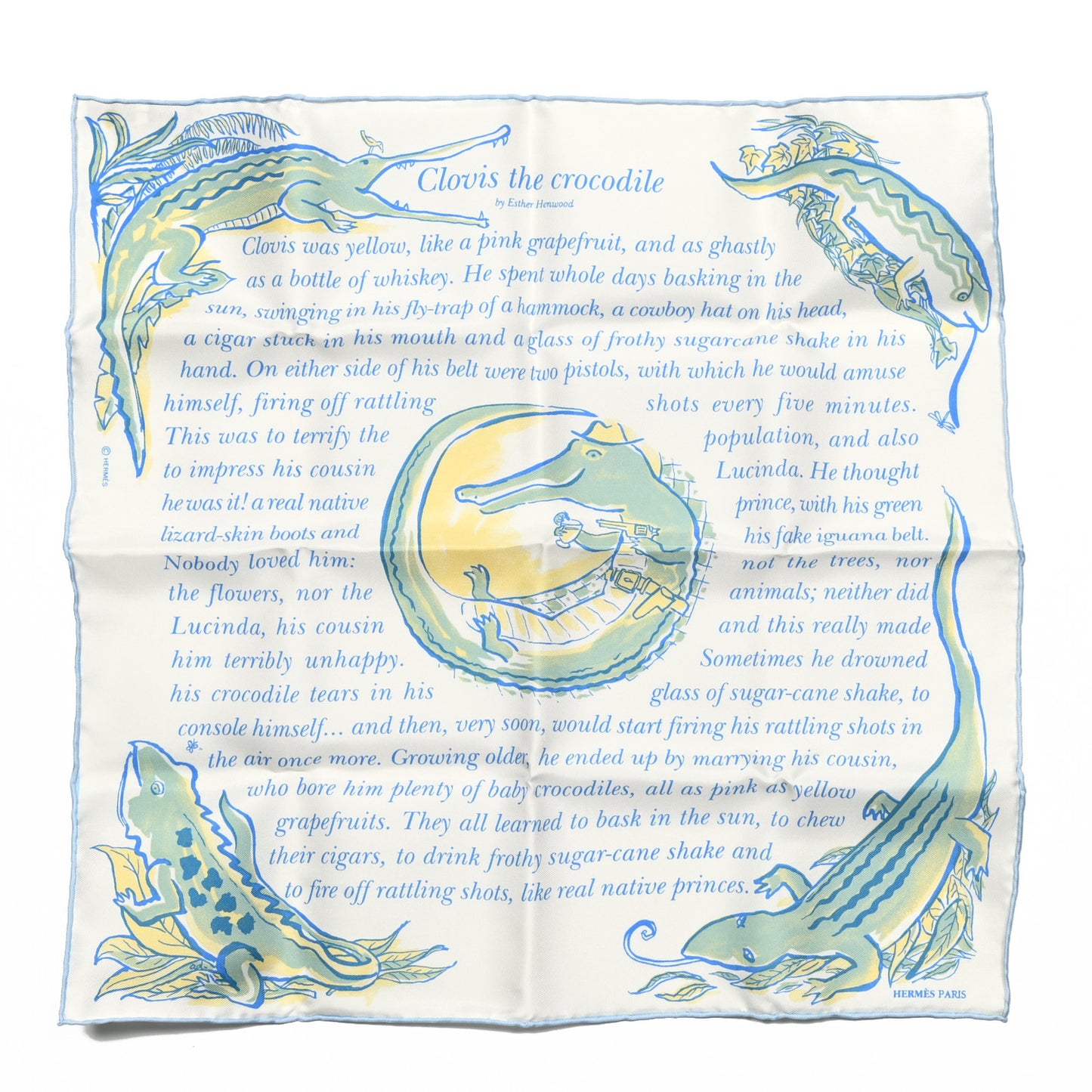 Silk Clovis Crocodile Pocket Square