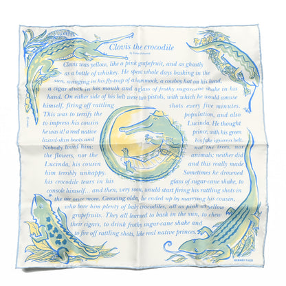 Hermes Silk Clovis Crocodile Pocket Square 1 of 4