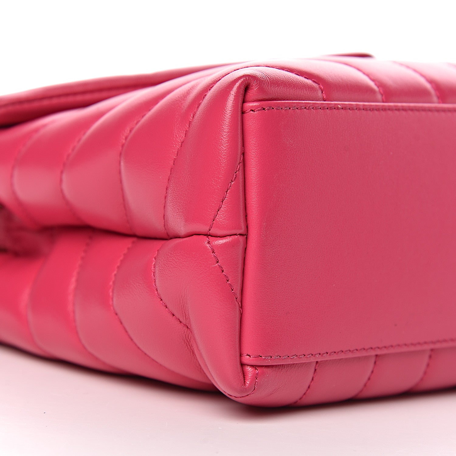 Saint Laurent Calfskin Y Quilted Monogram Small Loulou Chain Satchel Fresh Fuchsia 10 of 12