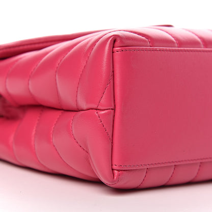 Saint Laurent Calfskin Y Quilted Monogram Small Loulou Chain Satchel Fresh Fuchsia 10 of 12