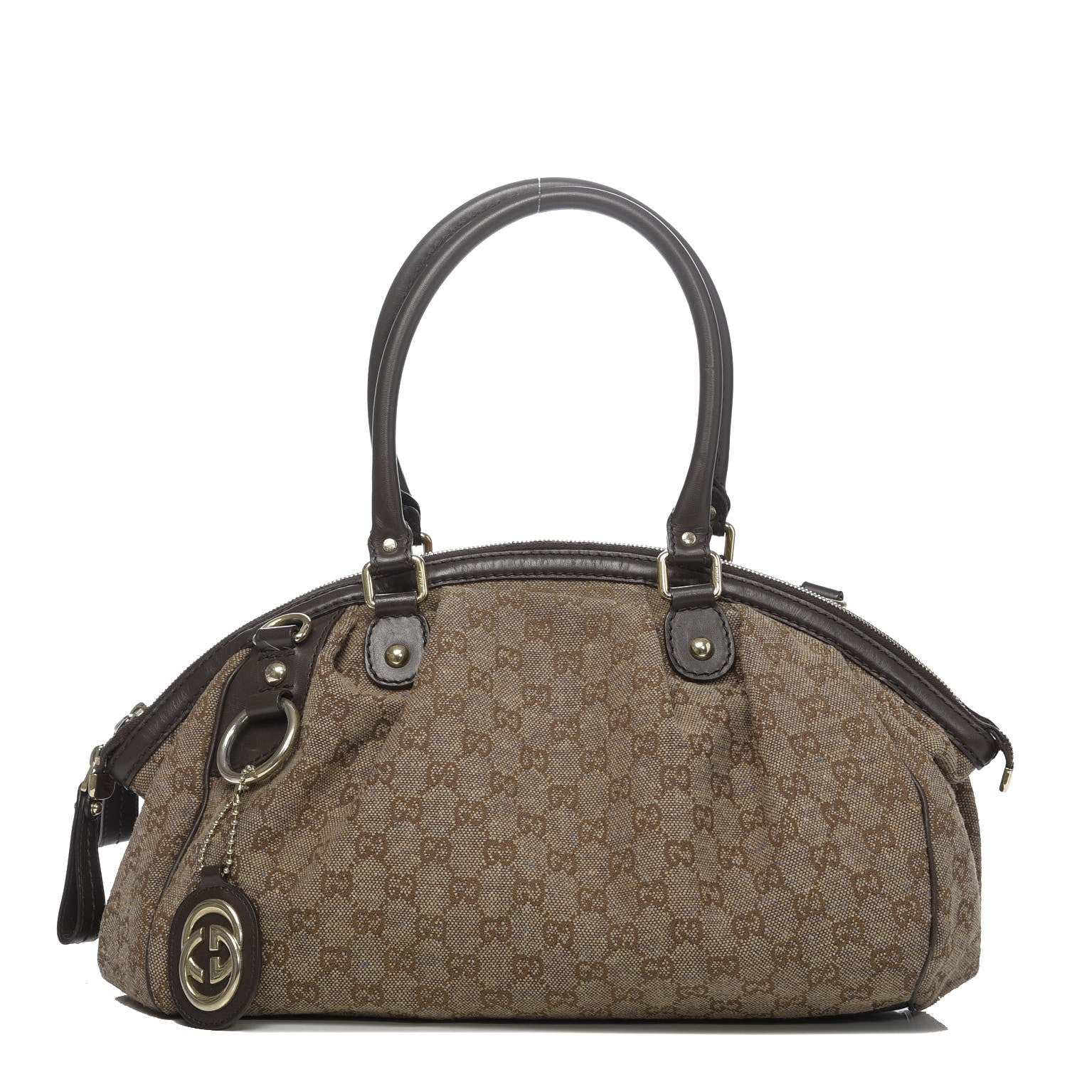 Gucci Monogram Medium Sukey Boston Bag Brown 1 of 16