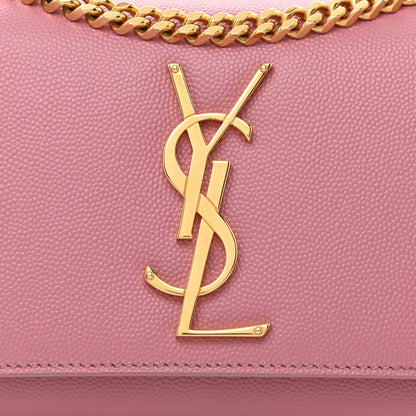 Saint Laurent Grain De Poudre Small Classic Monogram Kate Satchel Dark Rose 7 of 9