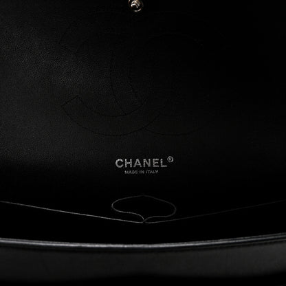 Chanel Lambskin Chevron Quilted Jumbo Double Flap Black 6 of 11