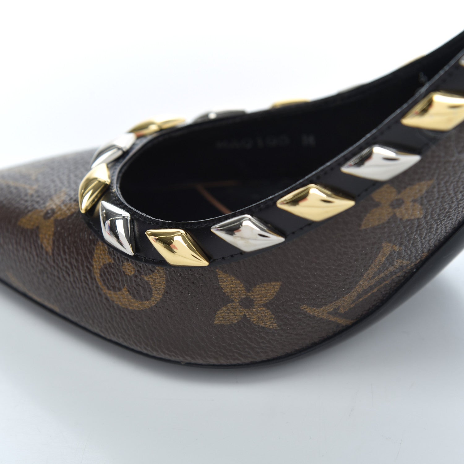 Louis Vuitton Calfskin Monogram Eldorado Pumps 38 Cacao 10 of 12