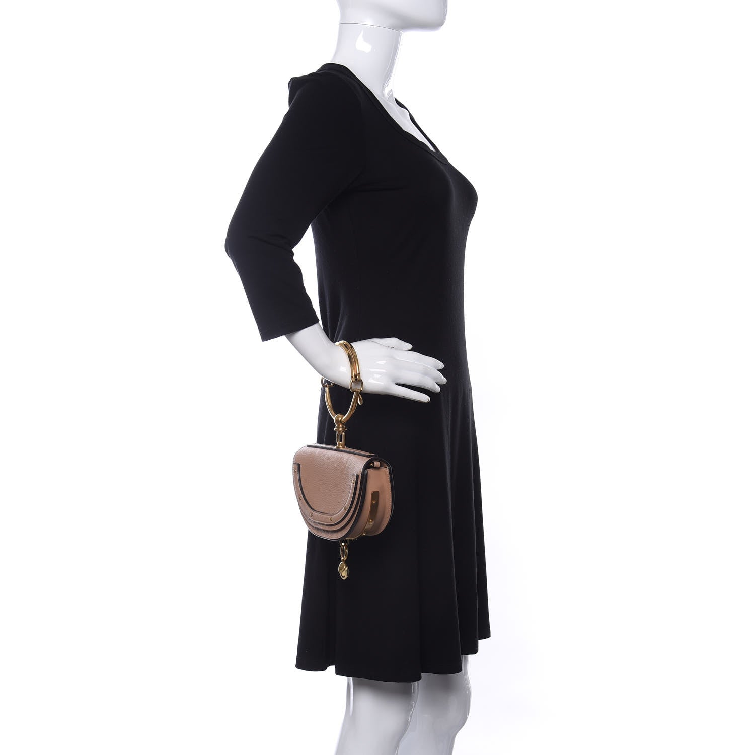 Chloe Calfskin Small Nile Bracelet Minaudiere Bag Biscotti Beige 2 of 11