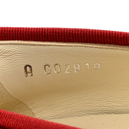 Chanel Goatskin Patent Cap Toe CC Ballerina Flats 39.5 Red 8 of 8