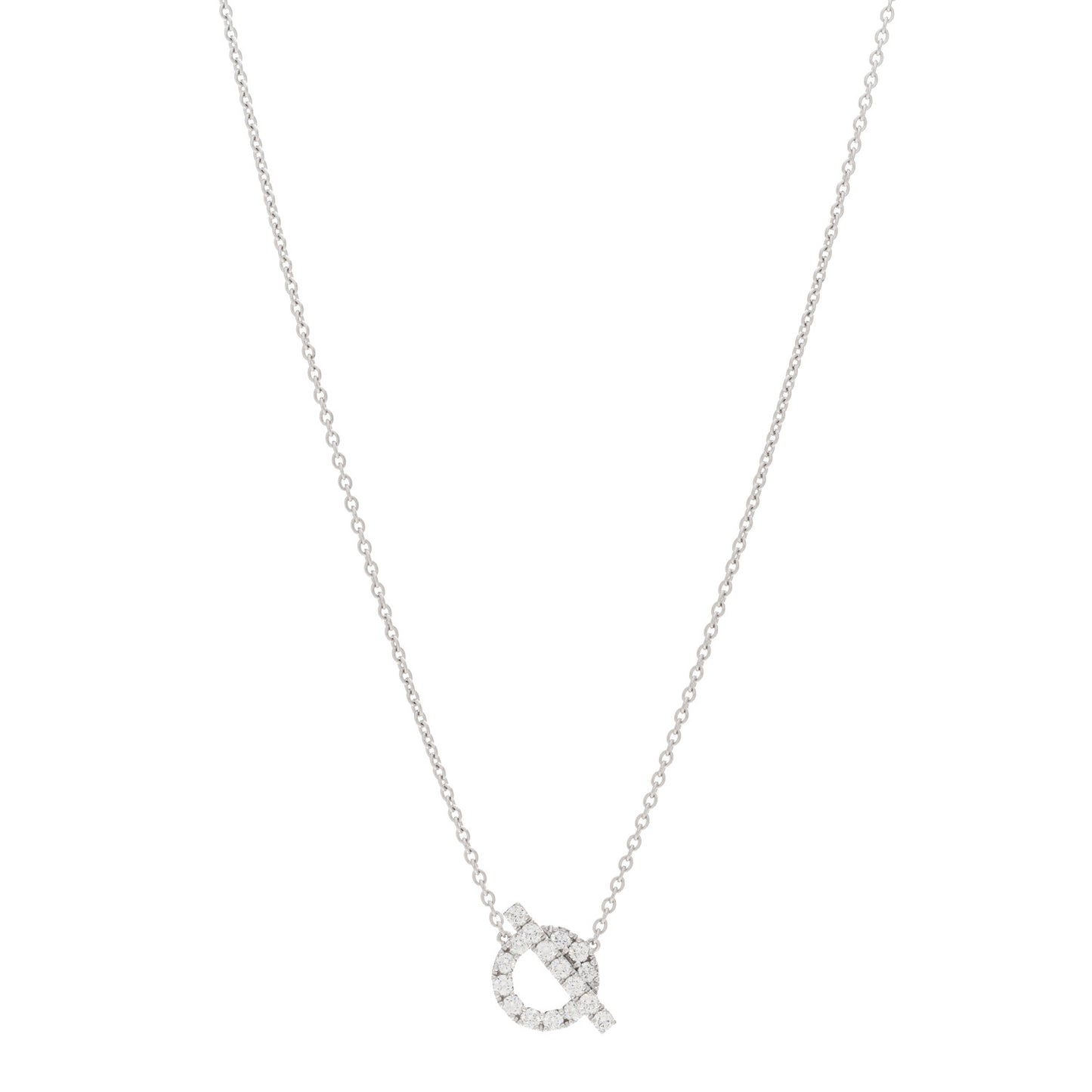 18K White Gold Diamond Finesse Pendant Necklace