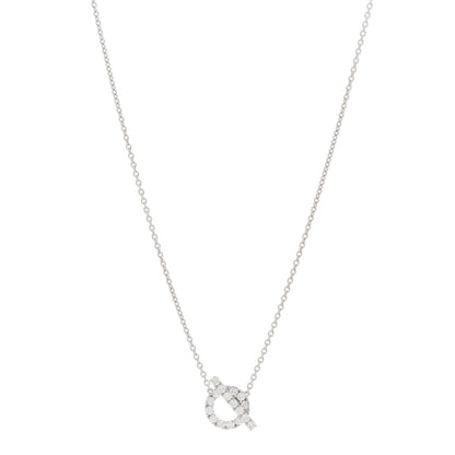 Hermes 18K White Gold Diamond Finesse Pendant Necklace 1 of 5