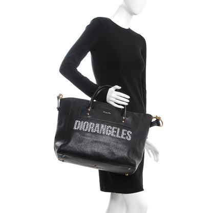 Christian Dior Goatskin DIORANGELES Tote Black 3 of 9