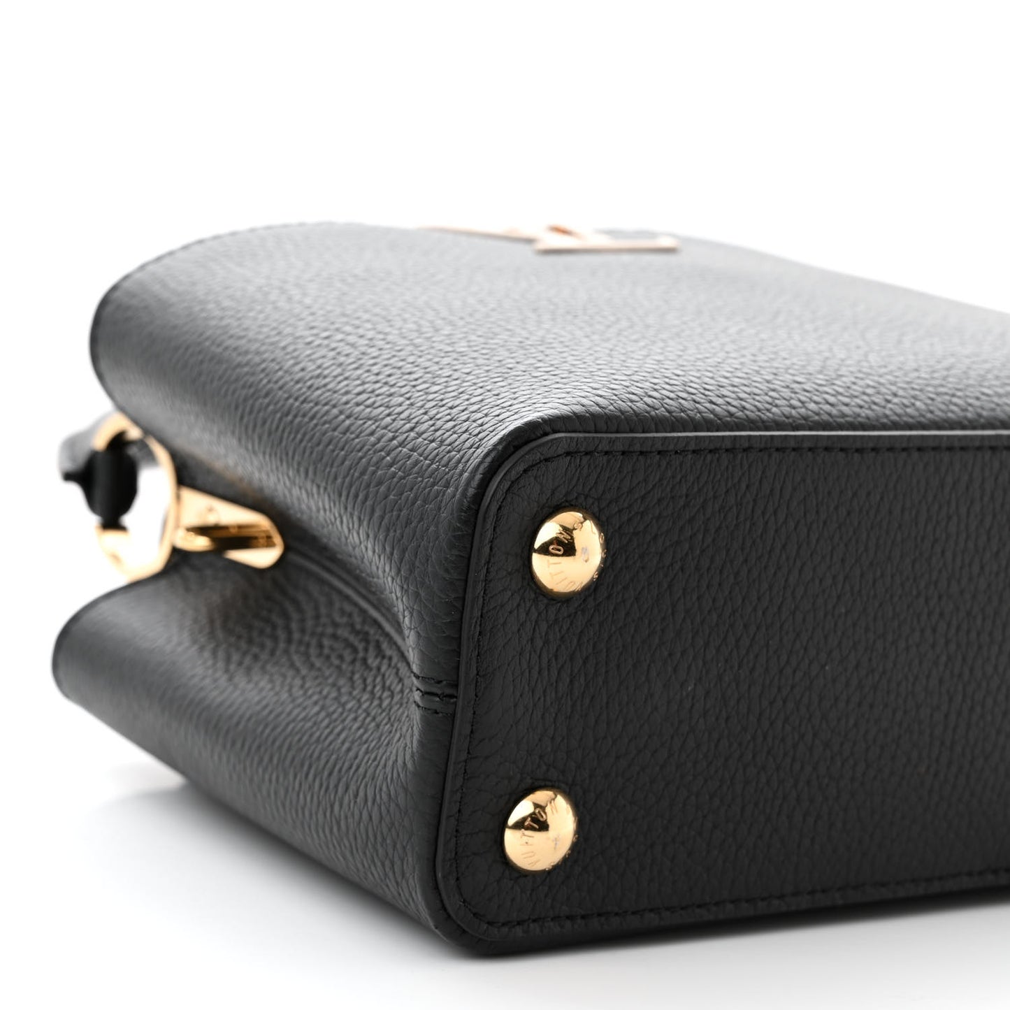 Taurillon Enamel Flower Padlock Chain Capucines BB Black