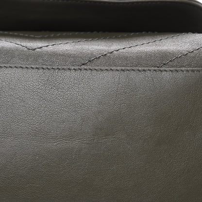 Saint Laurent Vintage Calfskin Chevron Monogram Medium Nolita Olive Green 9 of 11
