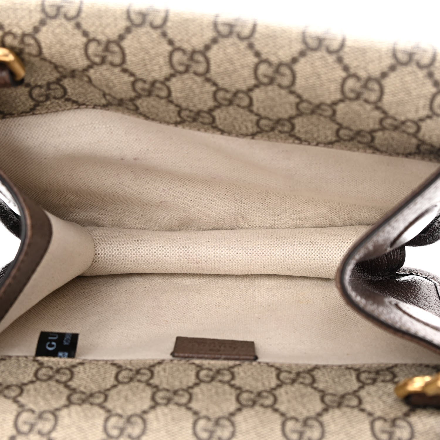 Gucci GG Supreme Monogram Web Small Neo Vintage Double Flap Messenger Bag Beige New Acero 7 of 14