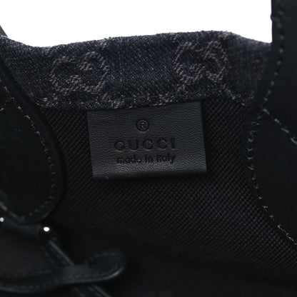 Gucci Denim Ophidia GG Monogram Tote Medium Black Grey 7 of 11