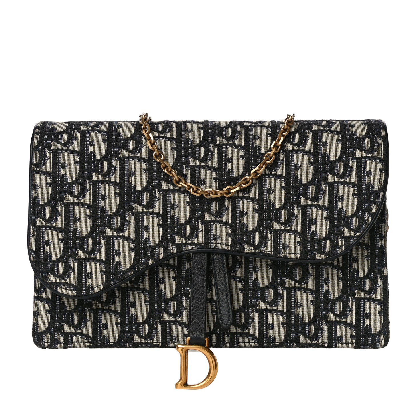 Oblique Saddle Chain Pouch Blue