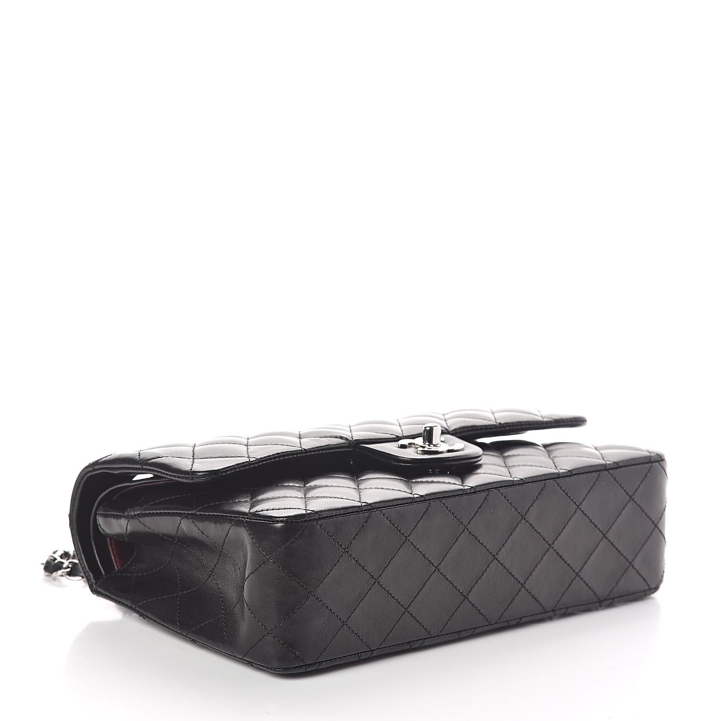 Lambskin Quilted Medium Double Flap Black