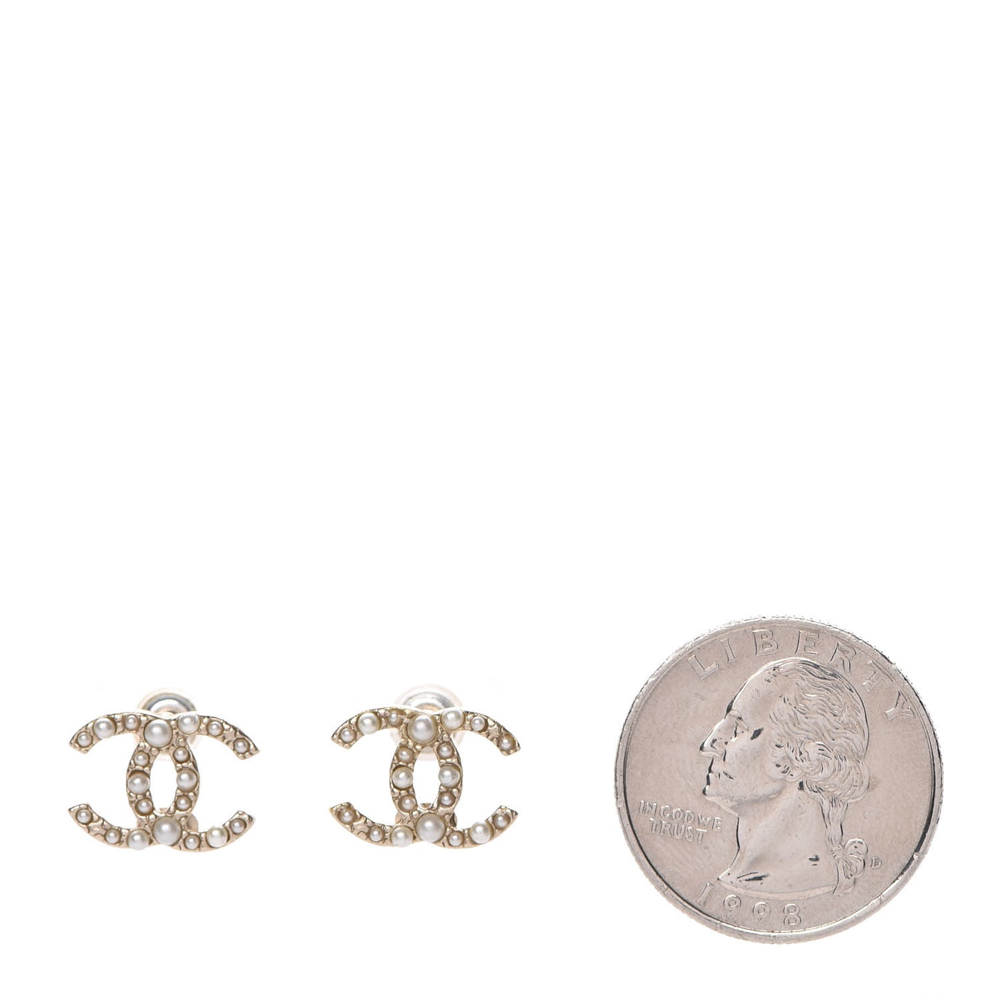 Pearl CC Earrings Light Gold