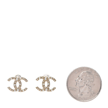 Chanel Pearl CC Earrings Light Gold 2 of 4