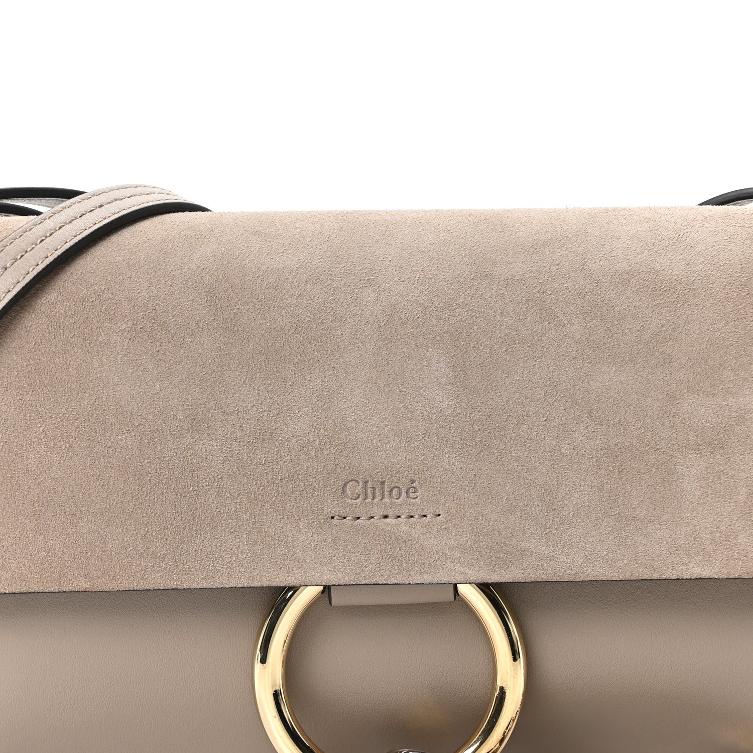 Chloe Suede Calfskin Small Faye Shoulder Bag Motty Grey 8 of 10
