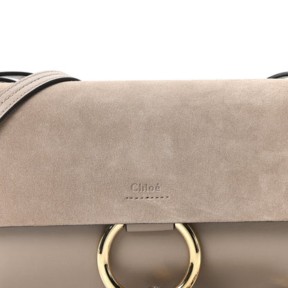 Chloe Suede Calfskin Small Faye Shoulder Bag Motty Grey 8 of 10