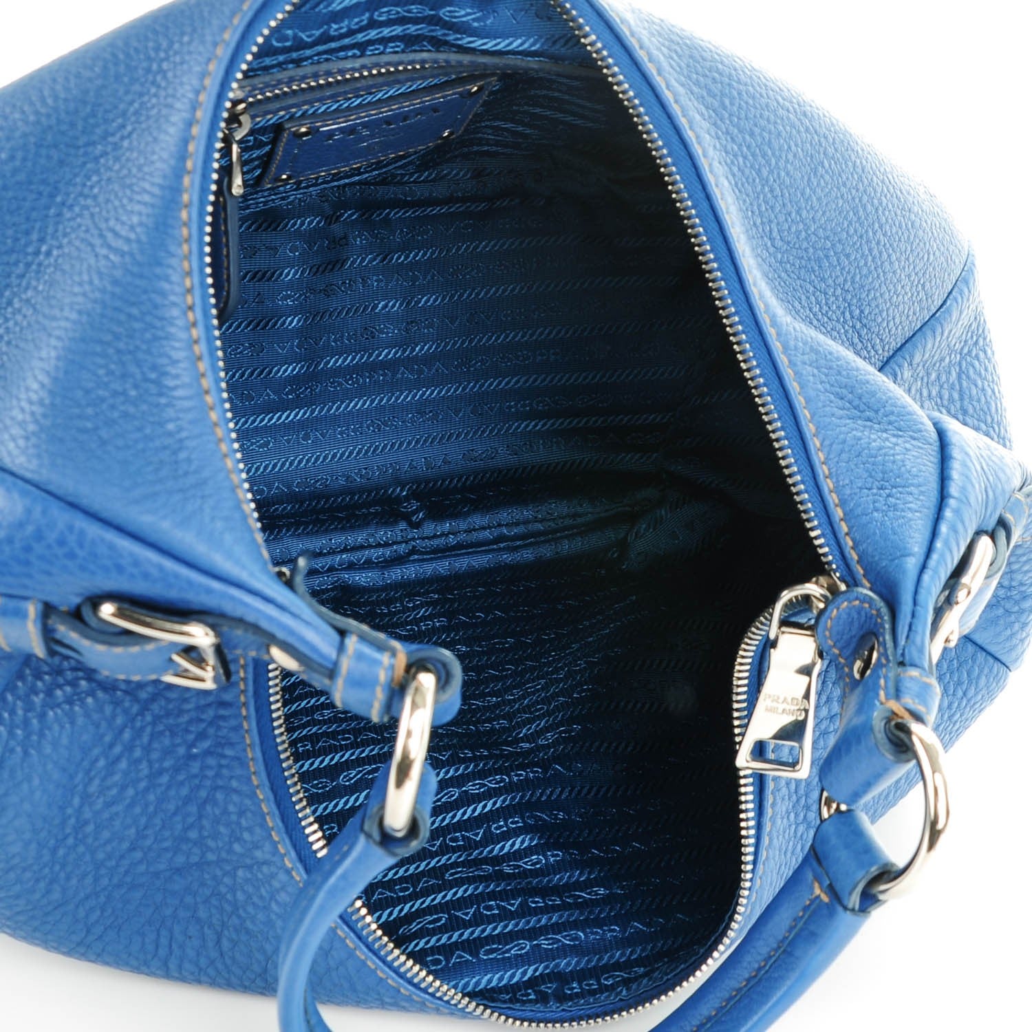 Prada Vitello Daino Hobo Cobalto 5 of 8