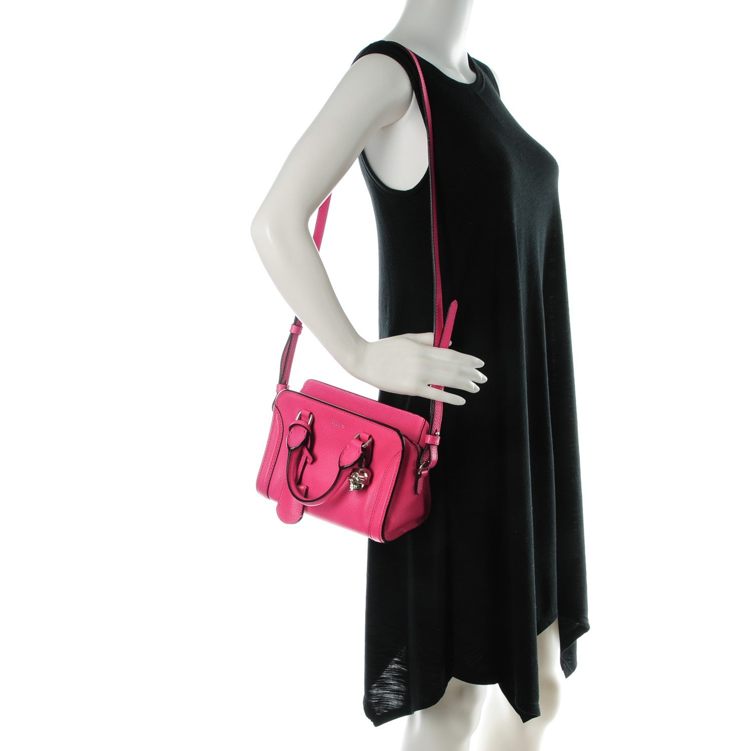 Alexander McQueen Grainy Calfskin Mini Padlock Zip Satchel Pink 2 of 7