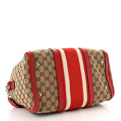 Gucci Monogram Vintage Web Medium Boston Red 3 of 9