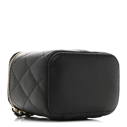 Chanel Caviar Quilted Mini Vanity Case With Chain Black 4 of 8