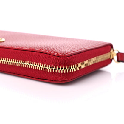 Gucci Calfskin GG Marmont Continental Zip Wallet Hibiscus Red 10 of 11