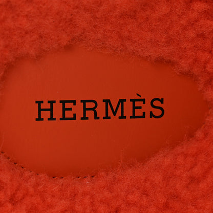 Hermes Woolskin Womens Chypre Sandals 41 Orange 6 of 8