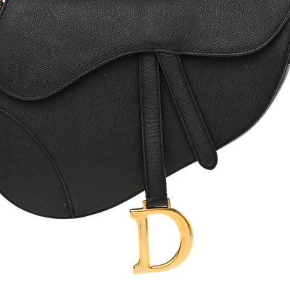 Christian Dior Grained Calfskin Saddle Bag Black 8 of 14