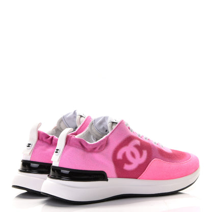 Chanel Denim Suede Calfskin Womens CC Sneakers 36.5 Pink 3 of 8