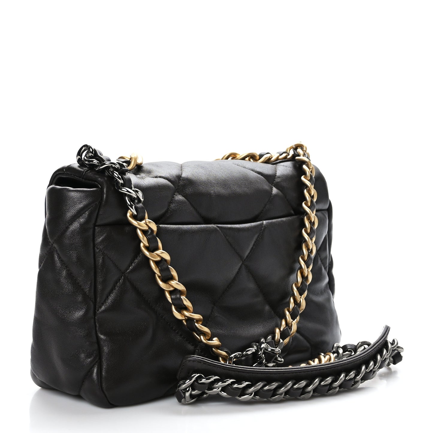 Lambskin Quilted Medium Chanel 19 Flap Dark Brown