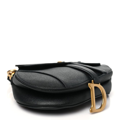 Christian Dior Grained Calfskin Saddle Bag With Strap Black 4 of 10