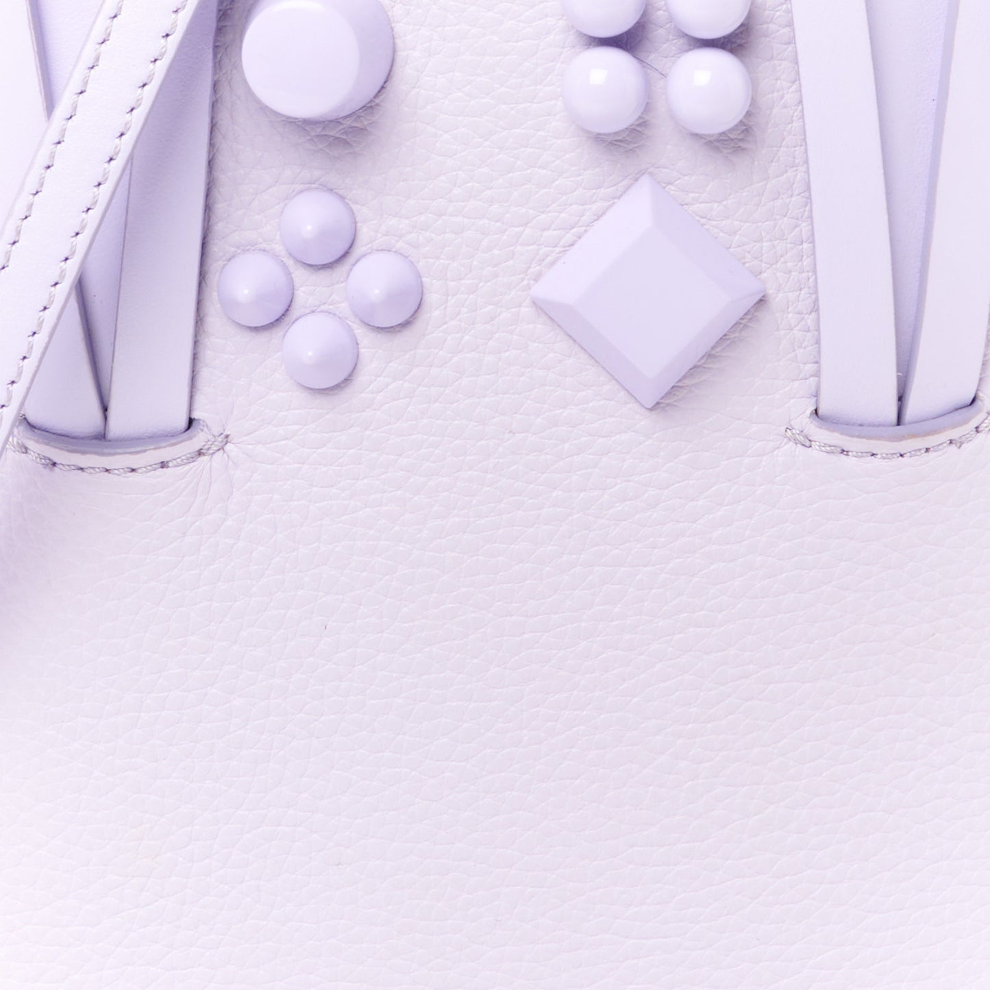 Calfskin Empire Spike Studded Mini North South Cabata Tote Lilac Smoke