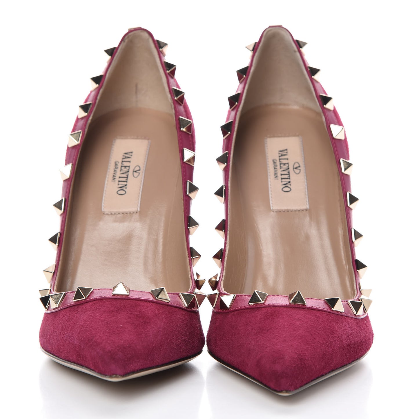 Suede Rockstud 85mm Pumps 35 Camelia