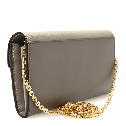 Fendi Vitello King Cruise FF Diamonds Continental Envelope Wallet On Chain Tartufo Tortora 3 of 12